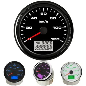 0-120 km/saat Otomatik GPS Hızölçerler Tuning 85mm Gezisi Metre Cog Su Geçirmez Hız Göstergeleri 8 Çeşit Arka ışık renk ile Anten