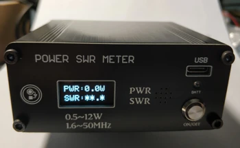 0.5-12W 1.6-50MHz SWR Güç Ölçer Kısa Dalga PWR SWR Metre OLED12864 Radyo İçin