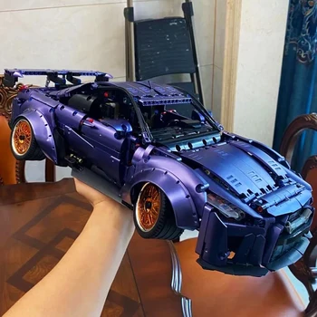 1:10 Nissan GTR MOC Süper Yarış Spor Araba Yapı Taşları Fikir Hızlı Araç Modeli Tuğla Seti çocuk için oyuncak Noel Hediyesi