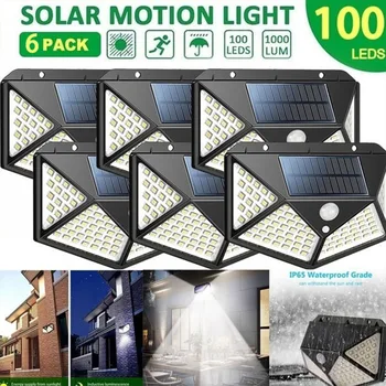 1/2/4/6 Adet 100 LED Güneş duvar ışıkları açık Güneş Lambası PIR Hareket Sensörü Güneş Enerjili Güneş ışığı sokak Lambası bahçe lambası