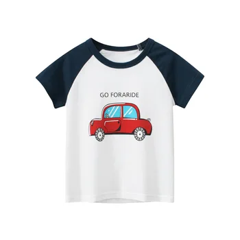 1-9T Arabalar Baskı Erkek T Shirt Yaz Üst Yürüyor Çocuk Tshirt Bebek Erkek Giysileri Kısa Kollu Bebek T Shirt Çocuk Tee Kıyafet