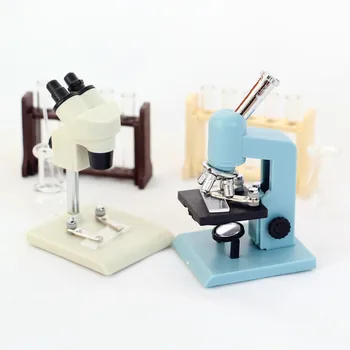 1 Adet 1: 12 Evcilik Minyatür Mikroskop Laboratuvar Ekipmanları Oyun Evi Mini Model Deneysel Sahne Dekor Oyuncak