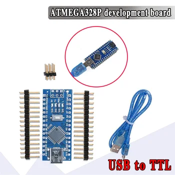 1 ADET Nano Bootloader ile CH350 USB sürücüsü 16 MHZ Arduino Nano 3.0 İçin Atmega328 Denetleyici Uyumlu devre kartı modülü