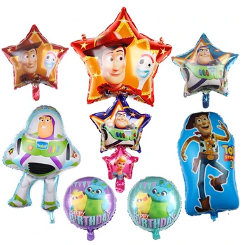 1 adet Oyuncak Hikayesi Balon 18 inç Karikatür Folyo Balonlar Woody Buzz Lightyear Doğum Günü Partisi Süslemeleri Çocuklar Parti Malzemeleri Oyuncaklar