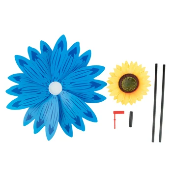 1 adet PVC Ayçiçeği Fırıldak Rüzgar Türbini Çim Bahçe Partisi Dekorasyon Drop-shippings Renkli Fırıldak Dış Dekorasyon