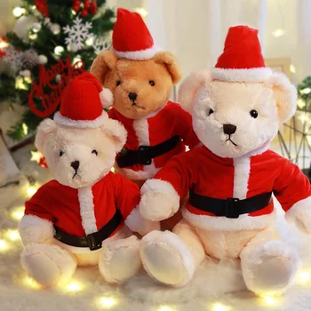 1 ADET Süper Yumuşak Yeni Moda Güzel Oyuncak Ayı Peluş Doldurulmuş Sevimli Noel Ayı Doğum Günü Partisi noel hediyesi Bebek Bebekler Çocuklar İçin