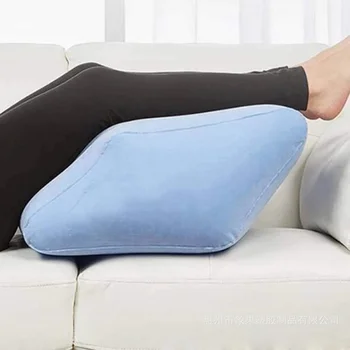 1 adet Taşınabilir Şişme Yükseklik Kama Bacak Ayak Yastık Uyku İçin Diz Desteği Yastık Bacaklar Arasında şişirme pompası