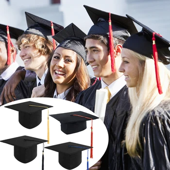 1 adet Unisex Yetişkin Lisans Mezuniyet Kap Püskül Mezuniyet Usta Doktor Şapka Öğrenci Okul Kutlamak Grad Parti Kaynağı