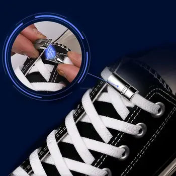 1 Çift Hiçbir Kravat Ayakabı Elastik Danteller Sneakers Manyetik Kilit Ayakabı bağları olmadan Çocuklar Yetişkin Düz Ayakkabı Bağı lastik bantlar Ayakkabı