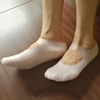 1 Çift Silikon Nemlendirici Çorap anti-çatlama Botları Nefes Kemer Desteği SPA Ayak Koruma Eklemek jel ayakkabı astarı