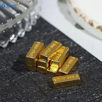 10 adet 15 * 6mm Metal Altın Minyatür Model Mini Ruyi Altın Külçe Altın Bar Bakır Sikke Modeli Dekorasyon Bebek Evi Aksesuarları