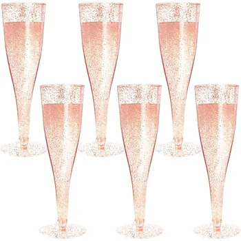 10 adet 4.5 OZ / 135ml Plastik şampanya flüt kadehler Tek Kullanımlık Kadeh Temizle Kokteyl kırmızı şarap bardakları Düğün Parti Bar Olay Malzemeleri