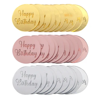 10 adet Akrilik Doğum Günü Pastası Topper Altın Gümüş Gül Altın Cupcake Ekle DIY Doğum Günü Partisi Tatlı Dekoratif Aksesuarları
