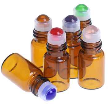10 adet Boş 2ml Amber Cam rolon şişe Şişeleri İçin Silindir Topu İle Uçucu Yağlar Parfüm Aromaterapi