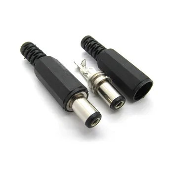 10 ADET DC güç fişi 5.5-2.1/2.5 mm güç kaynağı konnektörleri 9mm fiş kaynak tipi adaptörler