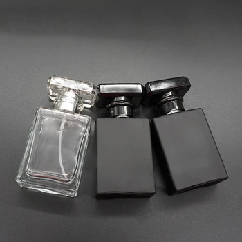 10 adet / grup 30ml Siyah / Şeffaf Cam Parfüm Püskürtücü atomizör şişe DIY Boş Koku Sprey Alt şişeleme Basın Kozmetik Konteyner