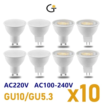 10 ADET LED enerji tasarrufu spot GU10 GU5. 3 AC220V AC110V olmayan strobe sıcak beyaz ışık 3W - 8W yerine 30W 50W halojen lamba