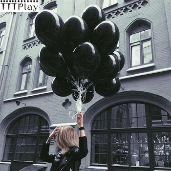 10 adet Siyah Balonlar 10 İnç Kalın 2.3 g Lateks Balonlar Doğum Günü Balonlar Düğün Süslemeleri Balon Parti Globos Parti Malzemeleri