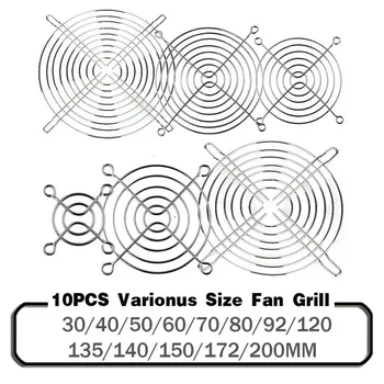 10 ADET Soğutma fan muhafazası Metal ızgara bilgisayar fanı ızgara kapağı 30mm 40mm 50mm 60mm 70mm 80mm 90mm 120mm 135mm 140mm 170mm 200mm