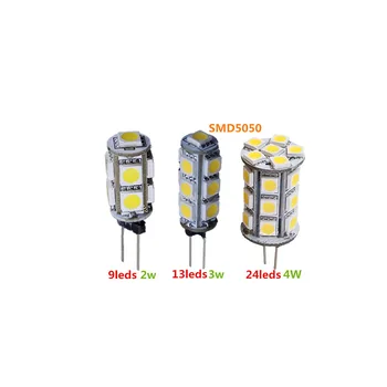 10 adet Sıcak Beyaz 360 Derece SMD5050 AC / DC 12 v G4 Led Ampuller lamba ışığı 2700 K 6500 K 2 w 3 w 4 w