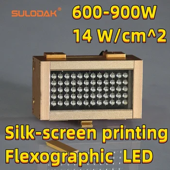 100 * 70 Alan UV Serigrafi Fleksografik Baskı LED kür Lambası 600-900W Plastik Ürünler İçin Cam ürünleri Reçine Kurutma