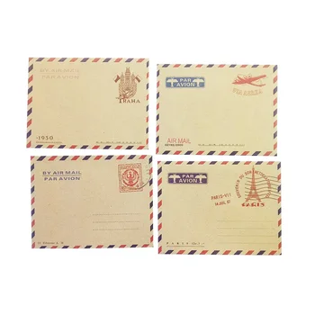 100 adet Mimari zarf Kraft kağıt Mini retro Yazma mektup öğrenci arkadaş davetiyesi ücretsiz kargo toptan 96 * 73MM