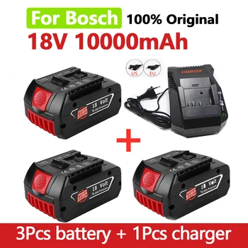100 % Orijinal 10ah şarj edilebilir lityum iyon batarya için Bosch 18V 6.0 A Yedek Pil Taşınabilir Yedek BAT609 BAT609G 618