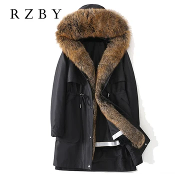 100% Rex Rabbit Fur Inner Bladder Coat Real Fox Fur Collar пуховик женский 2021 зима Thick－20℃ Women Warm Jacket Winter RZBY774