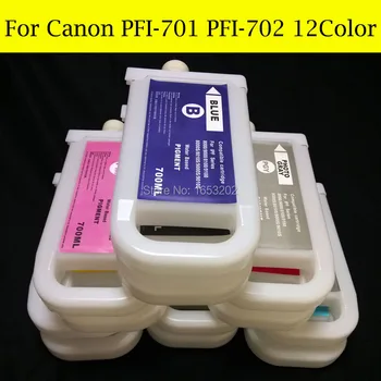12 Adet / grup Geniş formatlı mürekkep canon için kartuş PFI-701 PFI-702 Canon iPF8100 iPF9100 İPF8110 İPF9110 Yazıcı