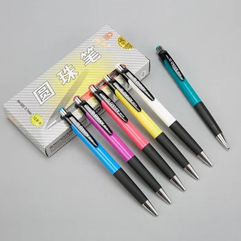 12 adet / grup Mavi mürekkep renk tükenmez kalem 0.7 mm makaralı tükenmez kalemler Klasik ofis imza Kırtasiye Okul malzemeleri A6269