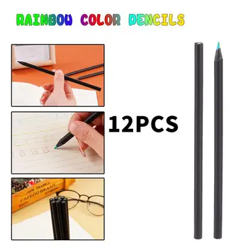 12 adet Konsantrik Degrade Gökkuşağı Kalem Boya Kalemi Boya Kalemi Renkli Sanat Boyama Renkli Kalemler Boya Kalemi Renkli Kalemler Çocuklar için