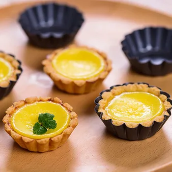 12 Adet Mini Yuvarlak Yapışmaz Tart Tava Tartlet Kalıpları Yumurta Tart Teneke Muffin Kek Kalıpları DIY Yapma Aracı