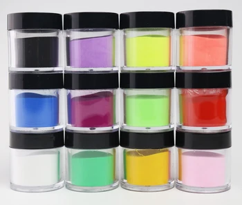 12 Renk Akrilik Toz Toz Akrilik Renkli Toz 2'si 1 arada Akrilik ve Daldırma Tozu 10ML Kavanoz Yeni Bir Polimer Akrilik Toz