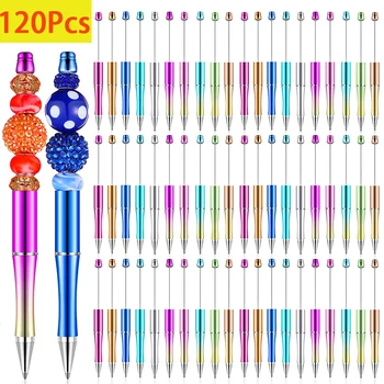 120 Adet Plastik Okunabilir Kalem Boncuk kalem mürekkebi Tükenmez Kalemler DIY Kalemler DIY Yapımı için Hediye Ofis Malzemeleri