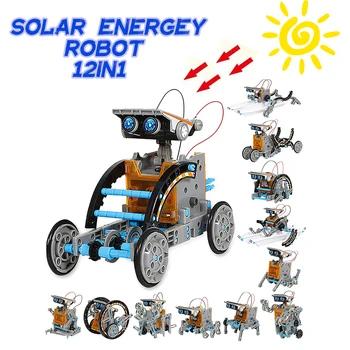 12İn1 Güneş Enerjisi Teknolojik Alet Dıy Monte Model Mekanik Tuğla Yapı Taşı Bilim eğitici oyuncak Roman Oyuncak