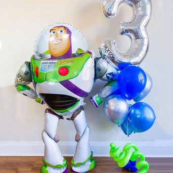 14 adet / takım Karikatür Oyuncak Hikayesi Dev Buzz Lightyear Folyo Balonlar 32 inç Numarası Balon Doğum Günü Çocuklar için Bebek Duş Süslemeleri