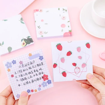 16 paket Yaratıcı Kawaii Çilek yapışkan kağıt Küçük Çiçek Bloknot Kız Kalp Şeftali Yapışkan Notlar N Kez Öğrenciler Sticker