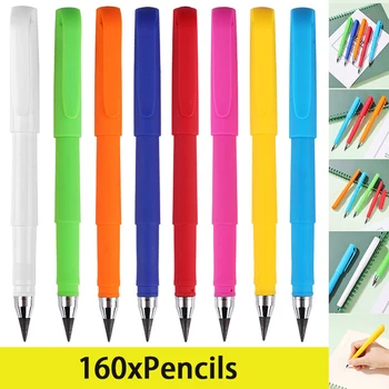 160 Adet Mürekkepsiz Kalem Sınırsız Yazma Mürekkep HB Kalem Kroki Boyama Kalemler Aracı Okul Ofis Malzemeleri Hediye