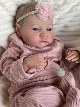 19 inç Tam Vücut Vinil Bebe Reborn Bebek Uyanık Levi Zaten Boyalı Bitmiş Bebek Bebek 3D Cilt Görünür Damarlar Koleksiyon Sanat Bebek