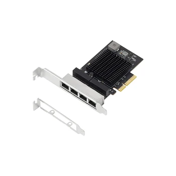 2.5 Gigabit 4 Port PCIe RJ45 Lan 2X10 / 100 / 1000/2500Mbps Realtek 8125b Çip Dört Bağlantı Noktalı Sunucu Gigabit Ağ Kartı 2.5 G Ethernet