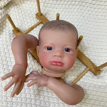 20 inç Zaten Boyalı Yeniden Doğmuş Bebek Parçaları Lanny Demonte Gerçekçi Bebek 3D Boyalı Cilt Görünür Damarlar Bez Vücut Dahil