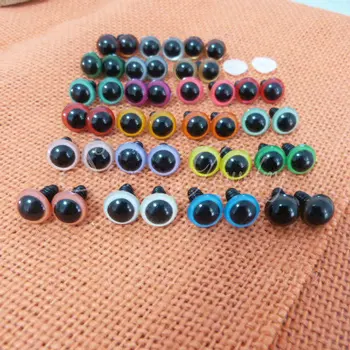 200 adet el sanatları 12mm yuvarlak güvenlik plastik oyuncak gözler yıkayıcı ile renk rastgele/ # dt