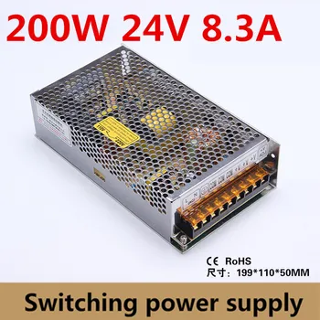 200 W 24 V 8.3 A Tek Çıkışlı Anahtarlama güç kaynağı 24 V LED Şerit için CNC 3D Baskı ekipmanları Giriş ac 110-220 V (S-200-24)