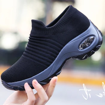 2021 Kadın Ayakkabı koşu ayakkabıları spor ayakkabı Nefes Örgü Rahat platform ayakkabılar hava yastığı Spor Ayakkabı Hafif