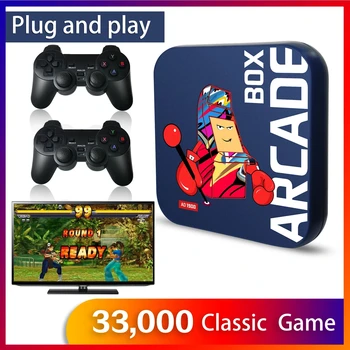 2022 Arcade Kutusu Oyun Konsolu için PS1 / DC / N64 64GB Klasik Retro 33000 + Oyunları Süper Konsolu 4K HD Ekran TV Projektör Monitörü