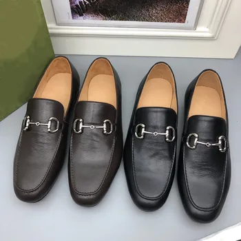 2023 erkek ayakkabısı Resmi Elbise Ayakkabı Masculino Deri Hakiki Zarif Takım Elbise Ayakkabı erkek Rahat Ofis Loafer'lar