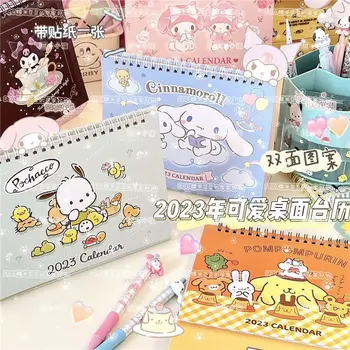 2023 Sanrio Anime masa takvimi Kawaii Hello Kitty Kuromi Karikatür Masa Takvimi Masa Süsleme Günlüğü Okul Ofis Malzemeleri