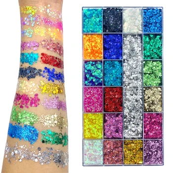 2023 Son Moda Toplu Karışık Tıknaz Glitter Yüz ve Vücut için Glitter Paleti