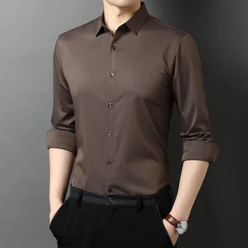 2023 yeni bahar ve sonbahar gömlek erkekler yaka iş uzun kollu gömlek qwe9709