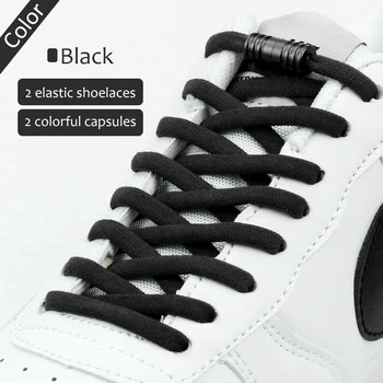 2023 Yeni Elastik Hiçbir Kravat Ayakabı Yarım Daire Ayakkabı Bağcıkları Erkekler ve Kadınlar İçin Sneakers Hızlı Tembel Metal Kilit Bağcıkları Ayakkabı Dizeleri